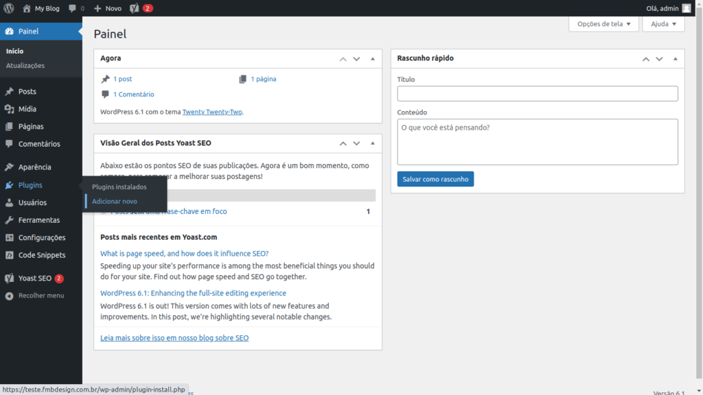Redirecionamento ERRO 301 no WordPress
